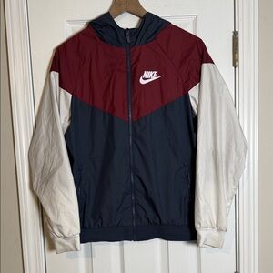 Nike Men's Burgundy and Navy Windbreaker Jacket